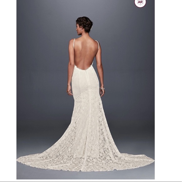 🤩 BEAUTIFUL Low Back Soft Lace Wedding Dress 🤩 - Picture 3 of 8
